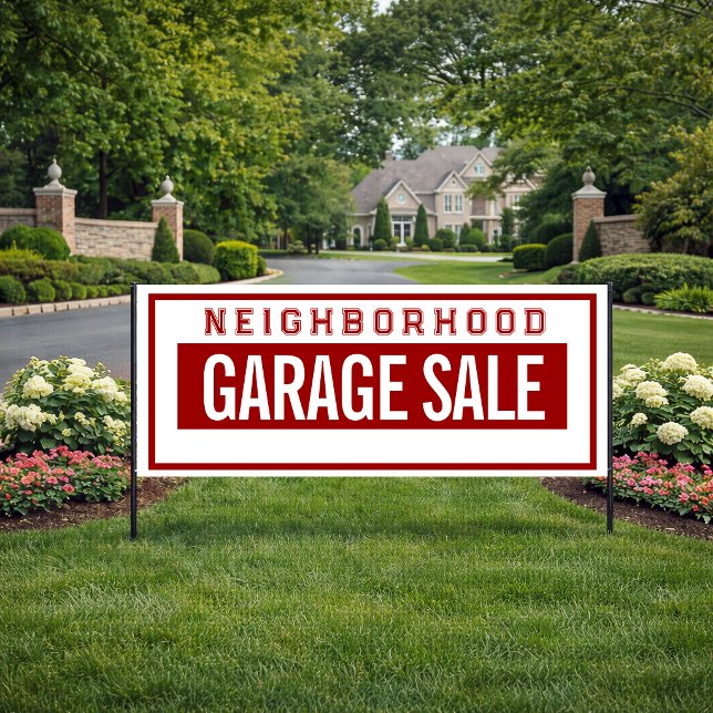 Bannière de vente de garage de quartier 76 cm X 18 (Garage Sale Banner)