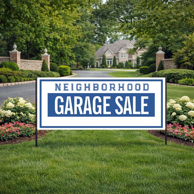 Bannière de vente de garage de quartier 76 cm X 18 (Garage Sale Banner)