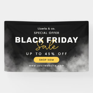 Bannière de vente de vendredi noir simple noir et