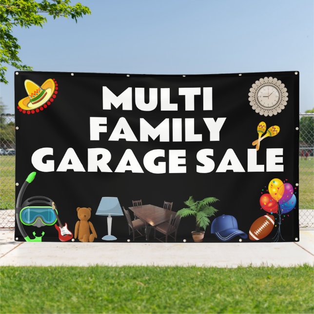 Bannière de vente Garage multifamille (Dehors)