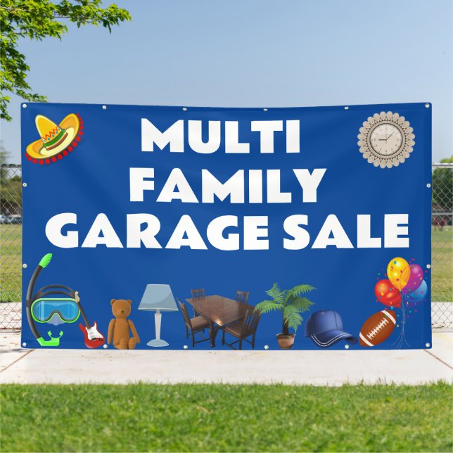 Bannière de vente Garage multifamille (Dehors)