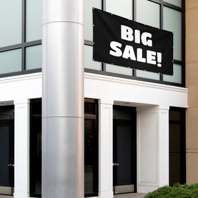 Bannière de vente noire personnalisée (Bâtiment extérieur)