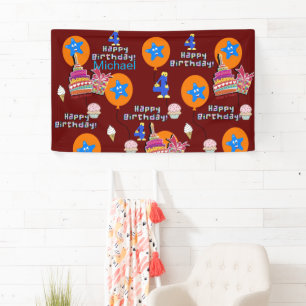 Bannière de vinyle, Bannière du 4ème anniversaire,