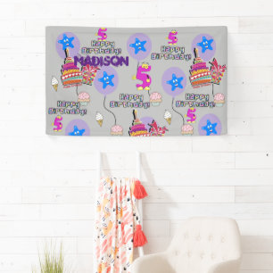 Bannière de vinyle, Bannière joyeuse du 5e anniver