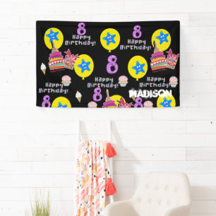 Bannière de vinyle, Bannière joyeuse du 8e anniver