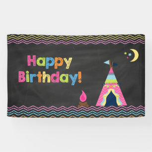 Bannière de vinyle pour l'anniversaire de flammes