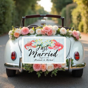 Bannière de voiture 'Juste Mariés' Fleurs de Vibe
