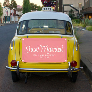 Bannière de voiture mariée