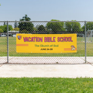 Bannière d'église de l'école biblique de vacances 