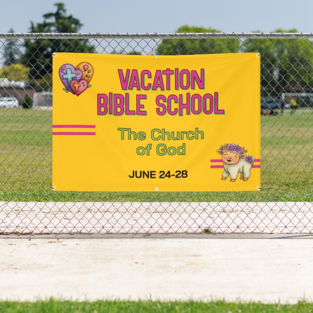 Bannière d'église de l'école biblique de vacances  (Insitu)