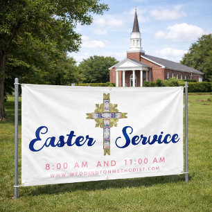Bannière d'église pour le service de Pâques