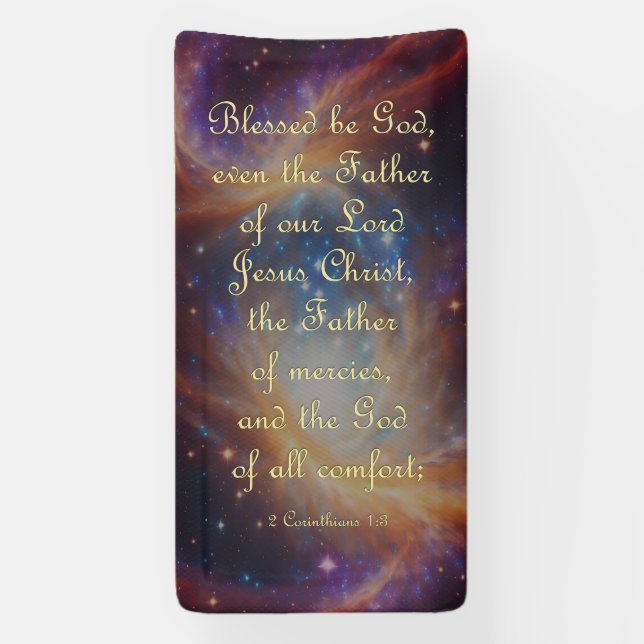 Bannière d'encouragement - 2 Corinthiens 1:3 (Verticale)