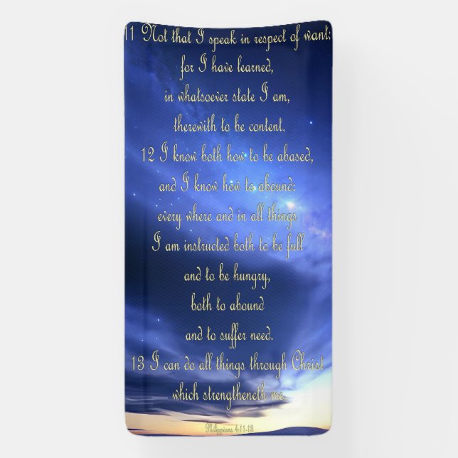 Bannière d'encouragement - Philippiens 4:11-13 (Verticale)