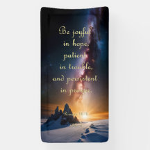 Bannière d'encouragement - Romains 12:12