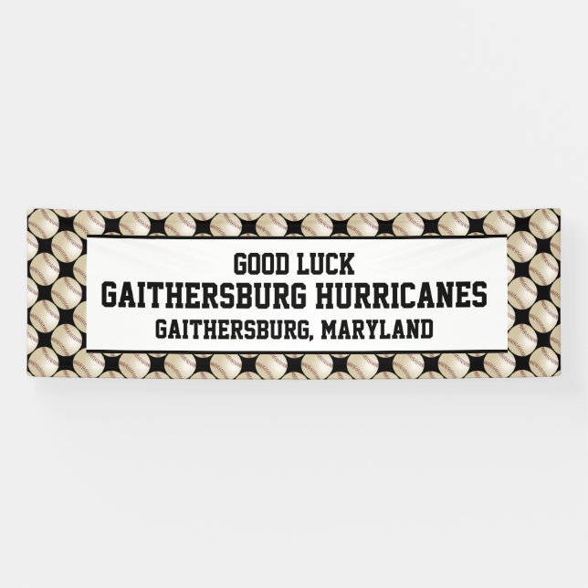 Bannière d'équipe de baseball, personnalisée 3 (Horizontal)