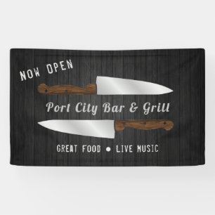 Bannière des couteaux du chef réaliste