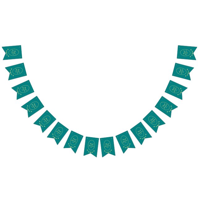 Bannière des drapeaux du Mariage turquoise Rose (Tout)