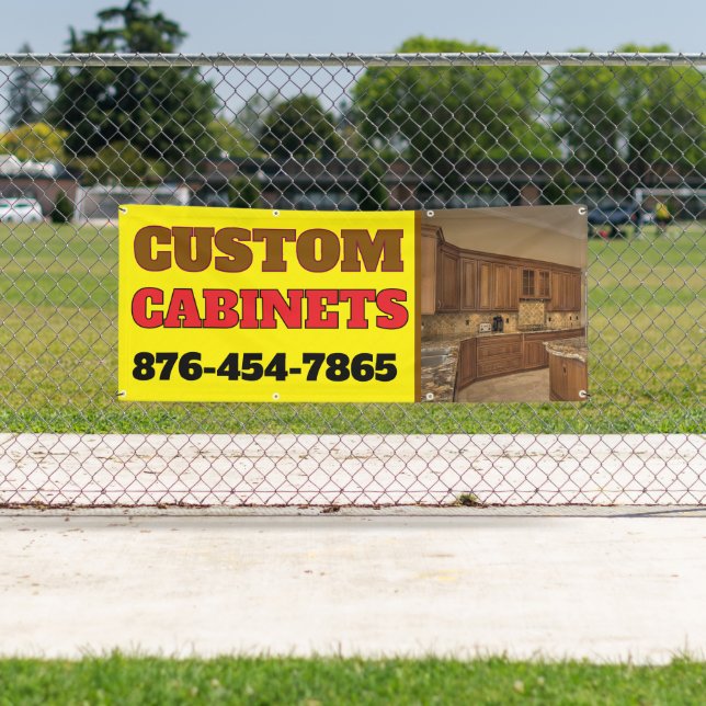 Bannière des fabricants d'armoires personnalisées (En situation)