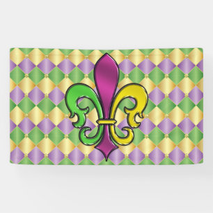 Bannière design élégante Mardi Gras Fleur De Lis