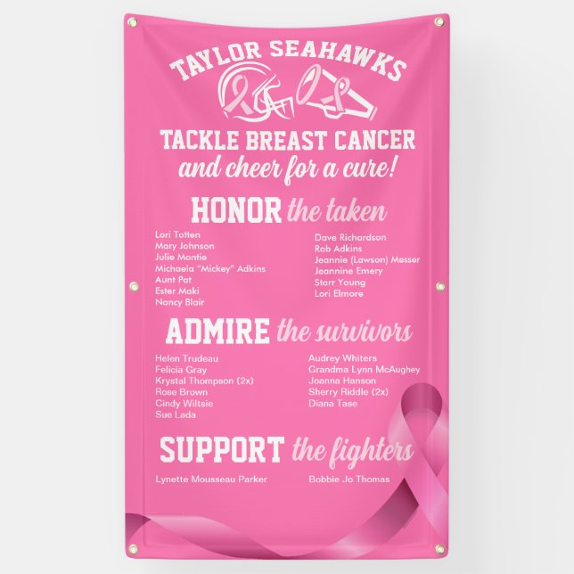 Bannière d'honneur Football Cancer (Vertical)