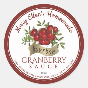 Bannière d'or Étiquette de sauce Bourbon et Cranbe