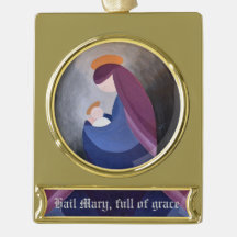 Madonna et l'enfant - Hail Mary Banner Ornement