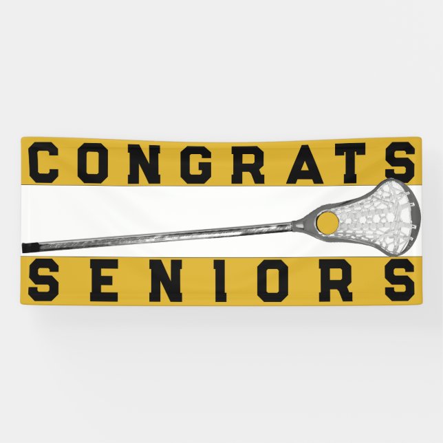 Bannière dorée de nuit Lacrosse Senior (Horizontal)