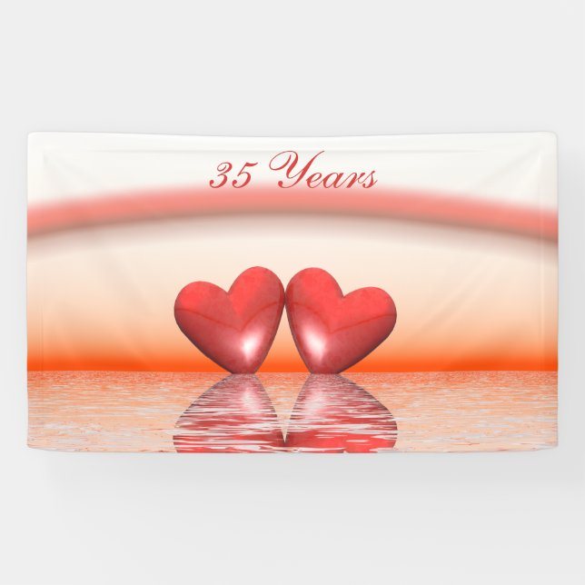 Bannière du 35e anniversaire Coral Hearts (Horizontal)