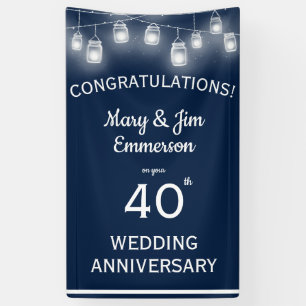 Bannière du 40e anniversaire de Mariage Marine Bla