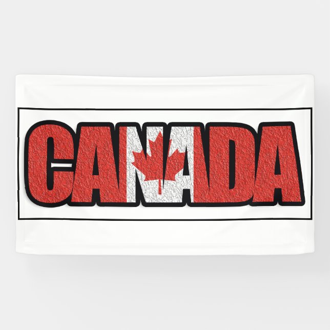 Bannière du Canada avec feuille d'érable (Horizontal)
