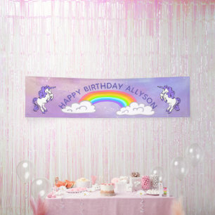 Bannière du Design Party Arc-en-ciel et Unicornes