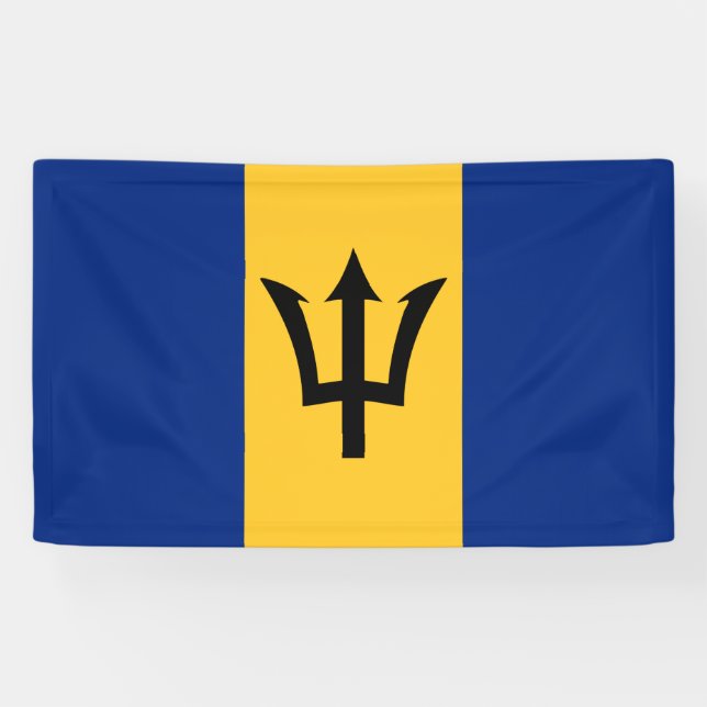 Bannière du drapeau de la Barbade (Horizontal)