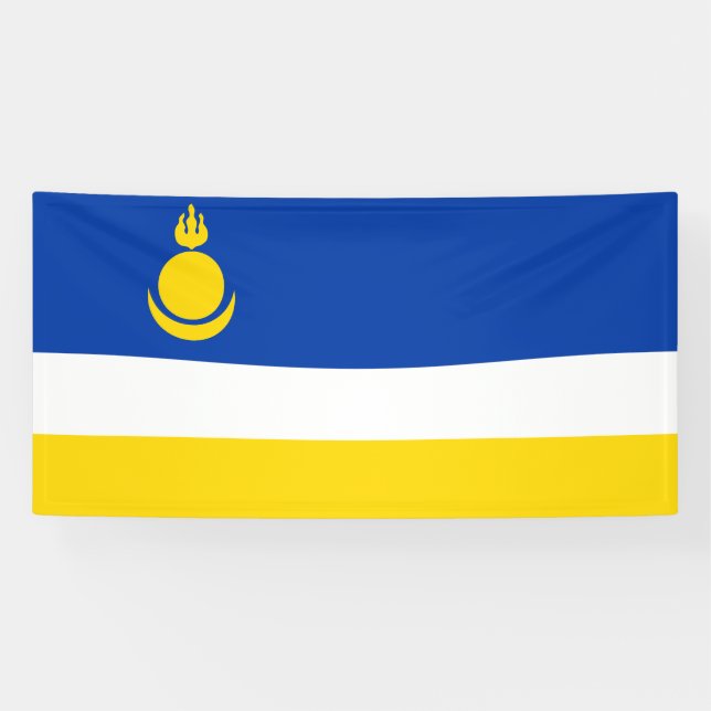 Bannière du drapeau patriotique Buryatia (Horizontal)