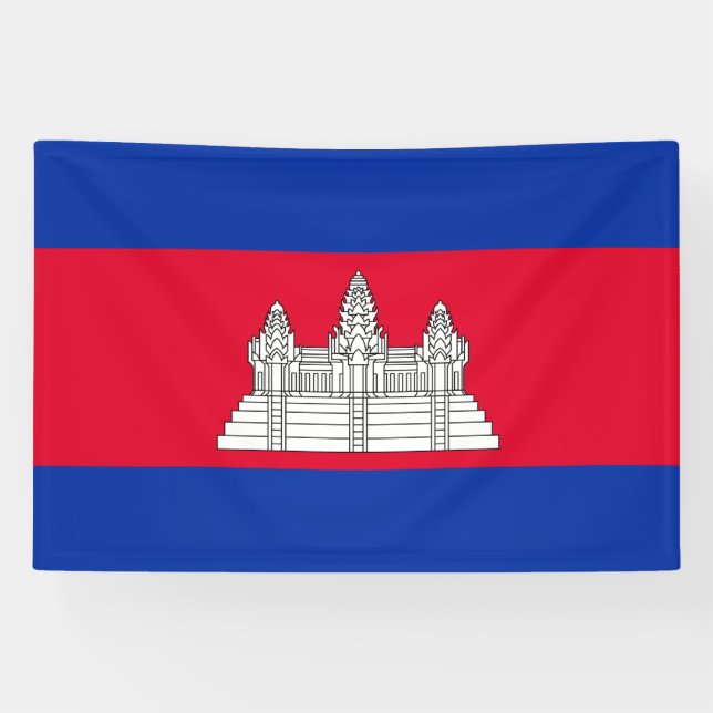 Bannière du drapeau patriotique cambodgien (Horizontal)