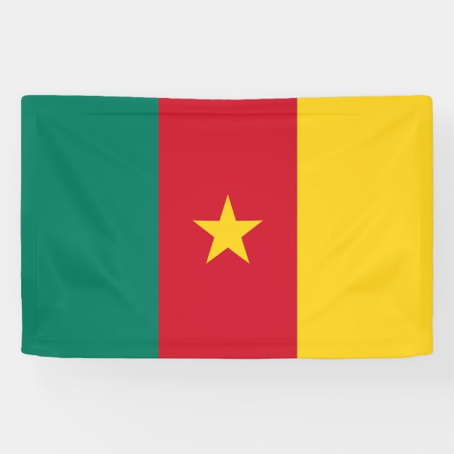 Bannière du drapeau patriotique camerounais (Horizontal)
