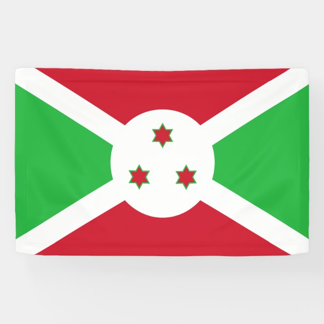 Bannière du drapeau patriotique du Burundi (Horizontal)