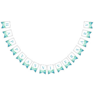 Bannière du Joyeux Anniversaire Blue Ocean Water