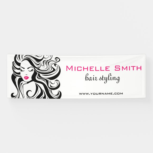 Bannière du magasin de coiffure rétro (Horizontal)