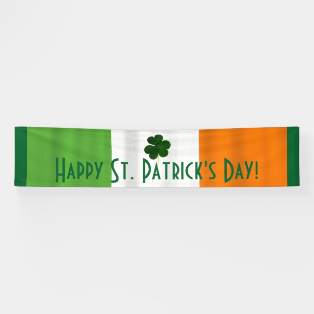 Bannière du Shamrock du drapeau irlandais de la fê (Horizontal)