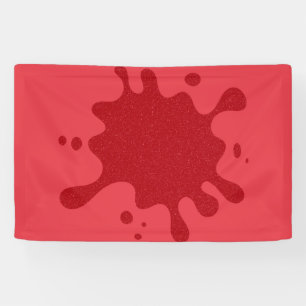 Bannière éclaboussée de rouge sur fond rouge tomat