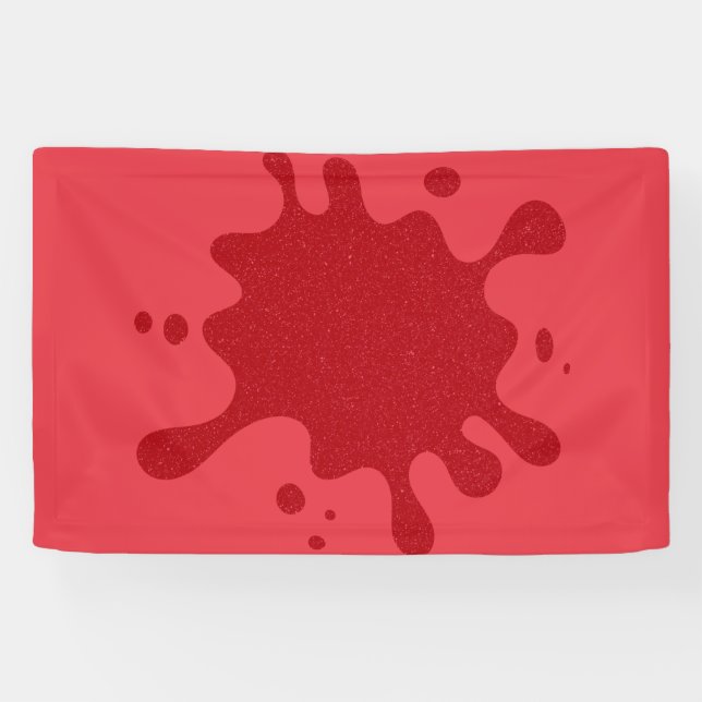 Bannière éclaboussée de rouge sur fond rouge tomat (Horizontal)