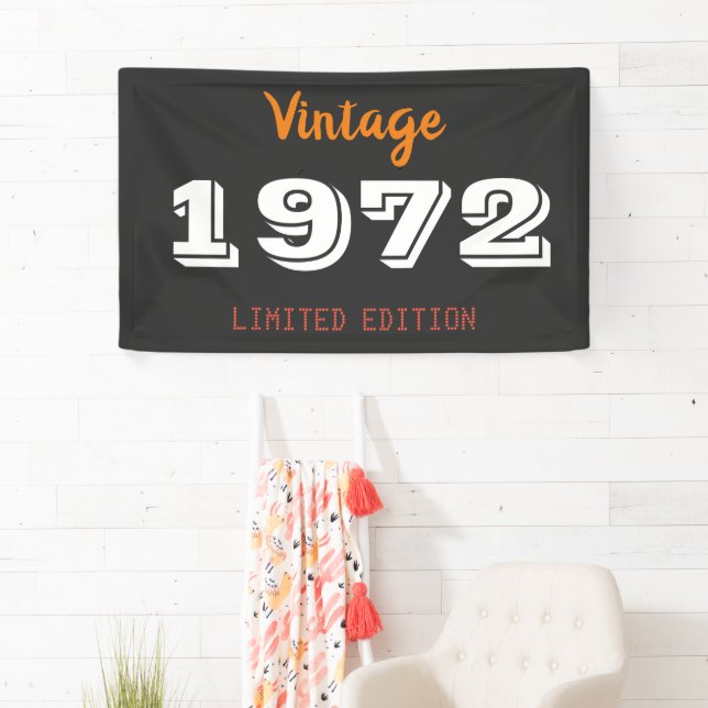 Bannière Édition Limitée Vintage 1972 – Rétro 54èm (En situation)