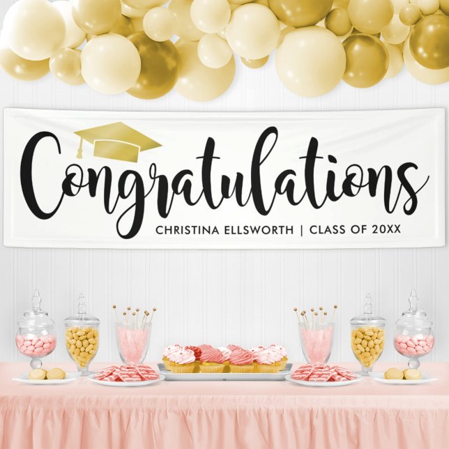 Bannière élégante de remise de diplômes en or Féli (Créateur téléchargé)