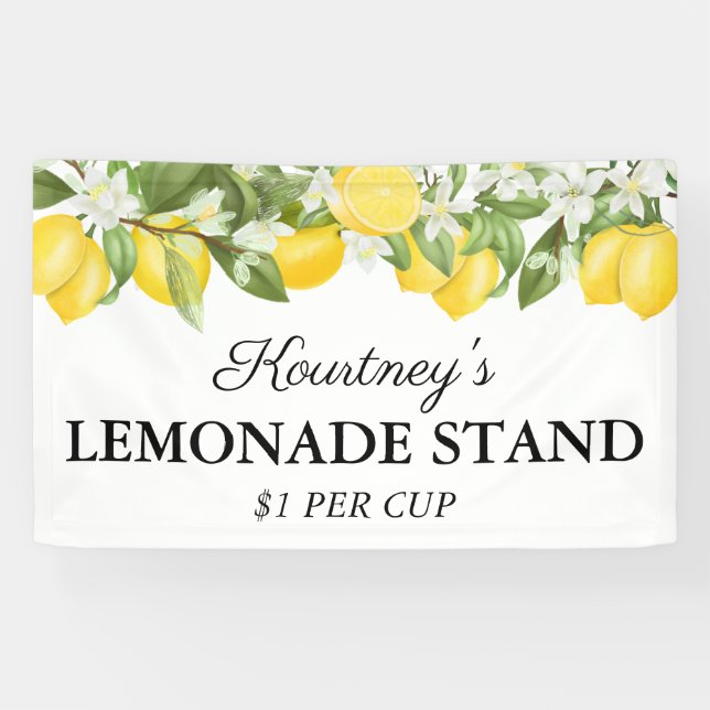 Bannière élégante de stand de limonade d'été (Horizontal)