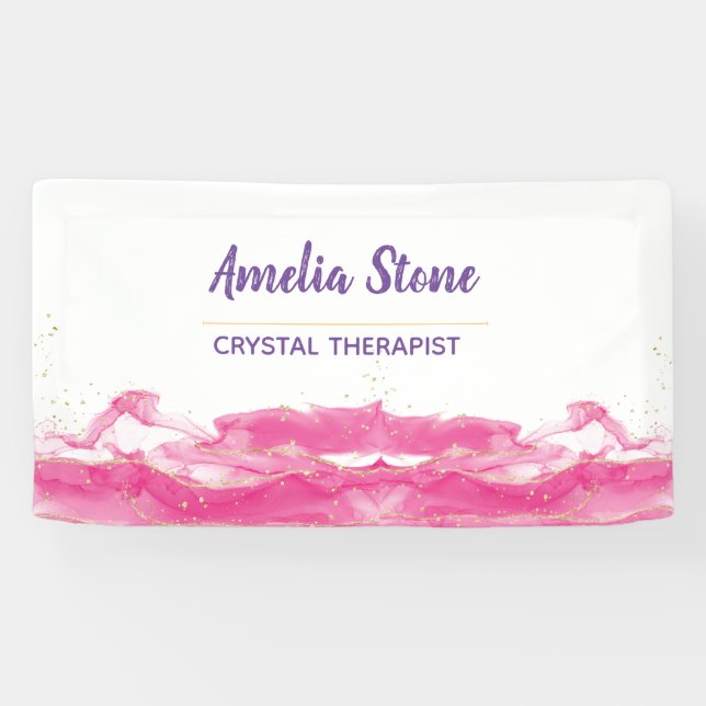 Bannière en marbre rose et or (Horizontal)