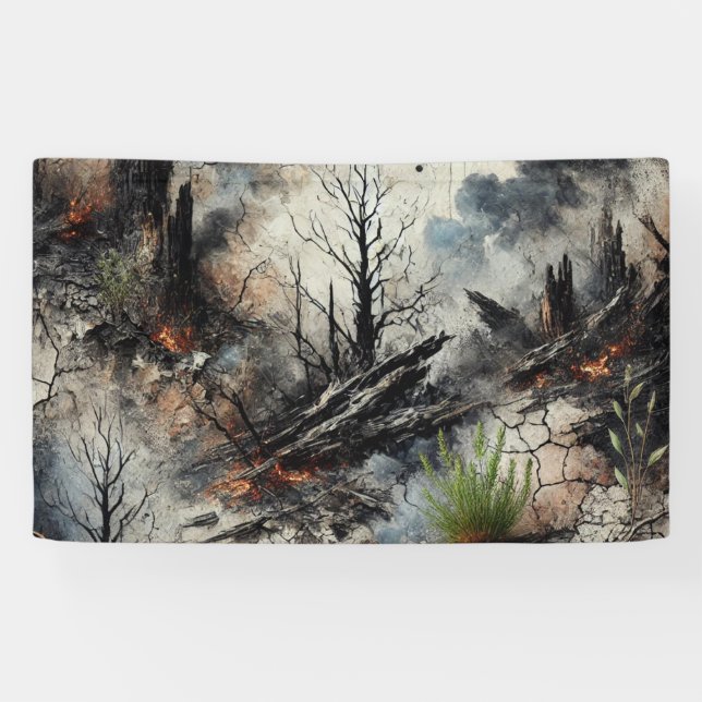 Bannière en tissu d'art Abstrait (Horizontal)