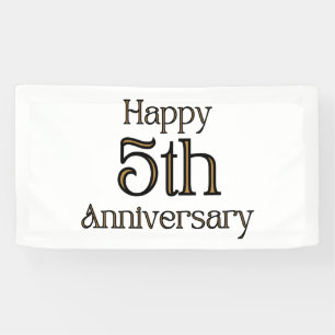 Bannière en vinyle 1.6x3 pour un 5ème anniversaire
