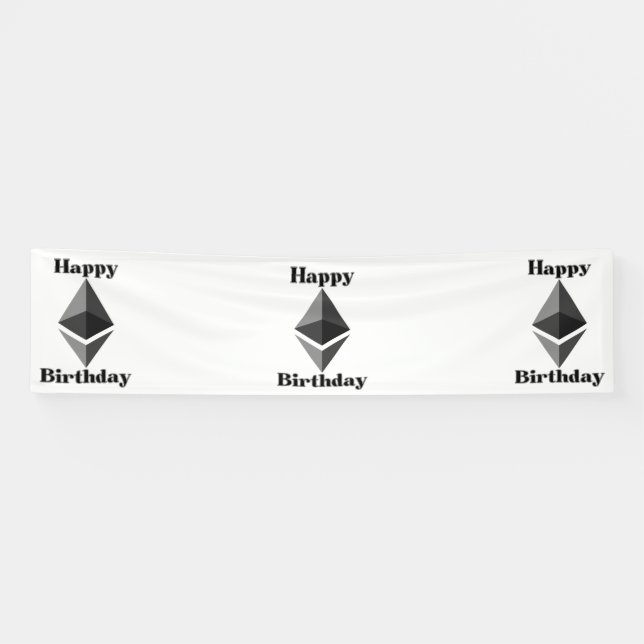 Bannière en vinyle 2,5x10 Joyeux Anniversaire Icôn (Horizontal)