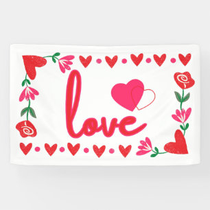 Bannière en vinyle 2,5x4 "J'aime la Saint-Valentin