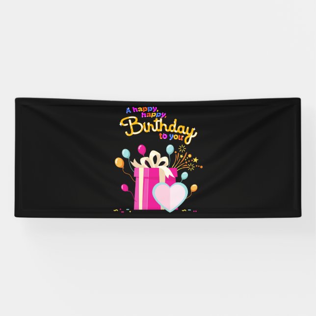 Bannière en vinyle 2,5x6 Joyeux Anniversaire À Toi (Horizontal)